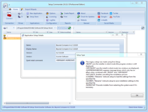 Setup Commander can identify the kind of setup and expose silent installation options inherently available from the setup vendor. This approach is why, there really is no limit to the number of applications supported by Setup Commander.