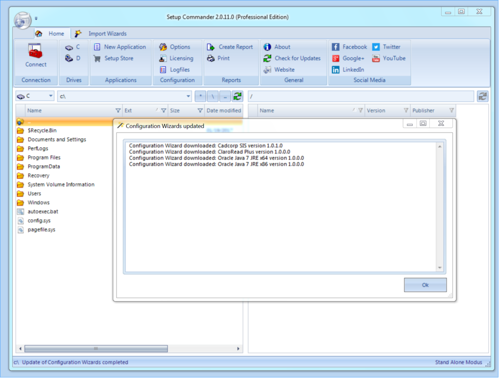 All configuration wizards specially built for Setup Commander are versioned and are automatically updated to ensure you have the very latest options. This is important because ROVABU is always taking feedback and performing research to improve the wizards being offered.